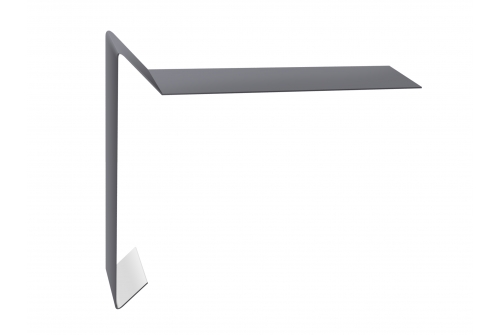 Планка ветровая для мягкой кровли 100х20х100 0,45 PE с пленкой RAL 7004 сигнальный серый