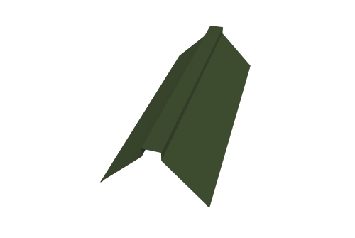 Планка конька плоского 175х50х175 0,5 GreenCoat Pural BT с пленкой RR 11 темно-зеленый (RAL 6020 хромовая зелень)