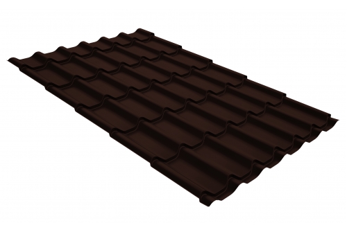Металлочерепица классик Grand Line 0,5 GreenCoat Pural BT RR 887 шоколадно-коричневый (RAL 8017 шоколад)