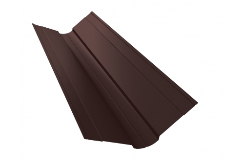 Планка ендовы верхней фигурной 100x100 0,5 GreenCoat Pural BT RR 887 шоколадно-коричневый (RAL 8017 шоколад)
