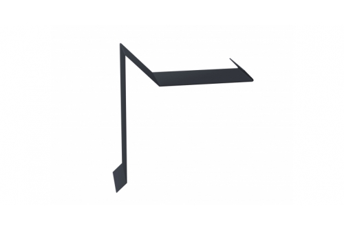 Планка ветровая для мягкой кровли двойная завальцовка 60х30х90 0,5 Quarzit lite с пленкой RAL 7024 мокрый асфальт