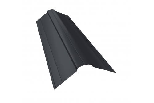 Планка конька фигурного 100x100 0,5 Quarzit RAL 7024 мокрый асфальт