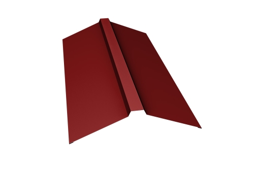 Планка конька прямоугольного 150х30х150 0,5 Satin с пленкой RAL 3011 коричнево-красный