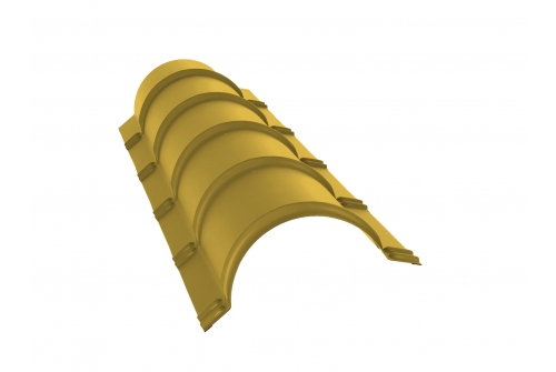 Планка конька полукруглого 0,45 PE с пленкой RAL 1018 цинково-желтый