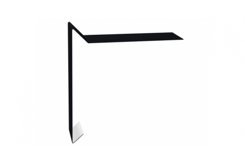 Планка ветровая для мягкой кровли 130х25х100 0,5 Satin с пленкой RAL 9005 черный