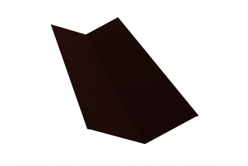 Планка ендовы верхней 145х145 0,5 GreenCoat Pural BT с пленкой RR 32 темно-коричневый (RAL 8019 серо-коричневый)