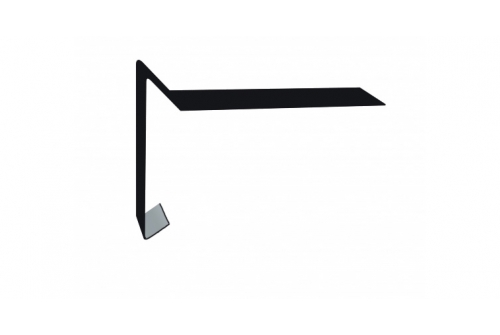 Планка ветровая для мягкой кровли 100х20х70 0,45 Drap RAL 9005 черный