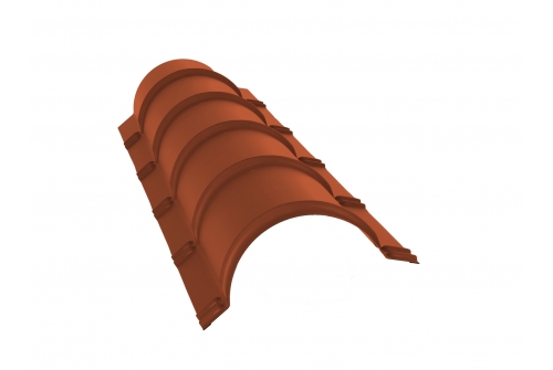 Планка малого конька полукруглого 0,5 Satin Мatt RAL 8004 терракота