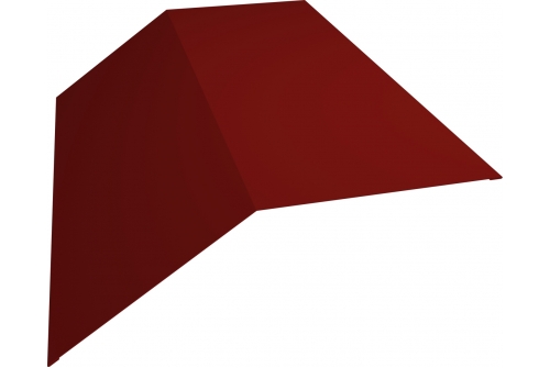 Планка конька плоского 190х190 0,5 Satin с пленкой RAL 3011 коричнево-красный