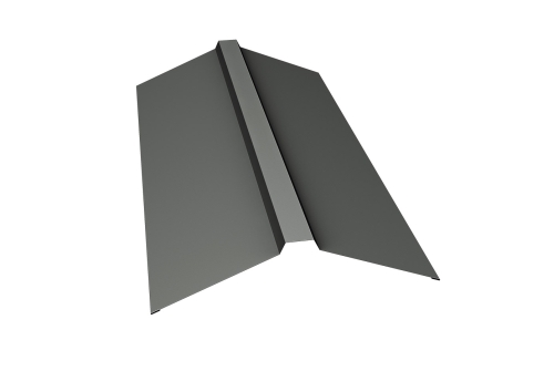 Планка конька прямоугольного 150х30х150 0,45 PE с пленкой RAL 7005 мышино-серый