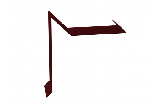 Планка ветровая для мягкой кровли двойная завальцовка 60х30х90 0,45 PE с пленкой RAL 3005 красное вино