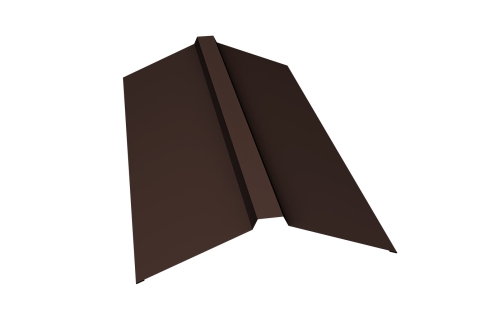 Планка конька прямоугольного 150х30х150 0,45 PE-double с пленкой RAL 8017 шоколад