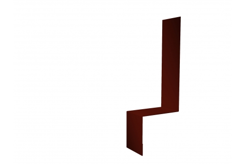 Планка примыкание боковое фальц 0,5 Satin с пленкой RAL 3009 оксидно-красный