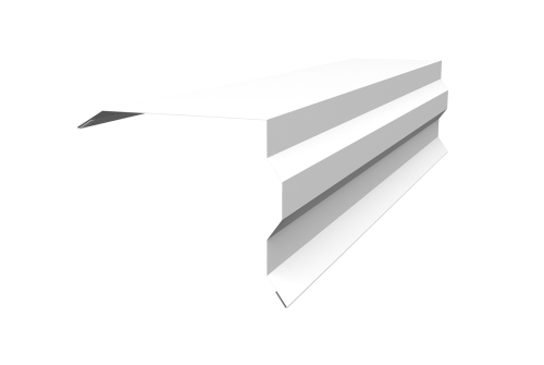 Планка торцевая фигурная 100х85 0,45 PE с пленкой RAL 9003 сигнальный белый