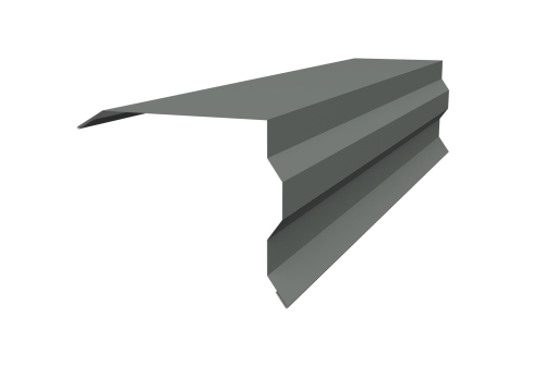 Планка торцевая фигурная 100х85 0,45 PE с пленкой RAL 7005 мышино-серый