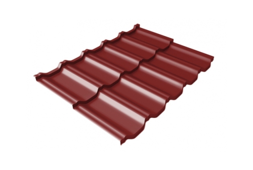 Металлочерепица модульная квинта Uno Grand Line c 3D резом 0,5 Velur RAL 3011 коричнево-красный