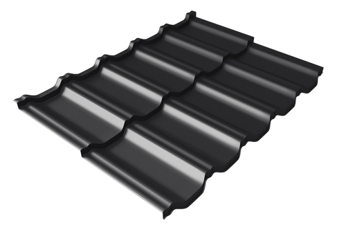 Металлочерепица модульная квинта Uno Grand Line c 3D резом 0,5 Rooftop Matte RAL 9005 черный